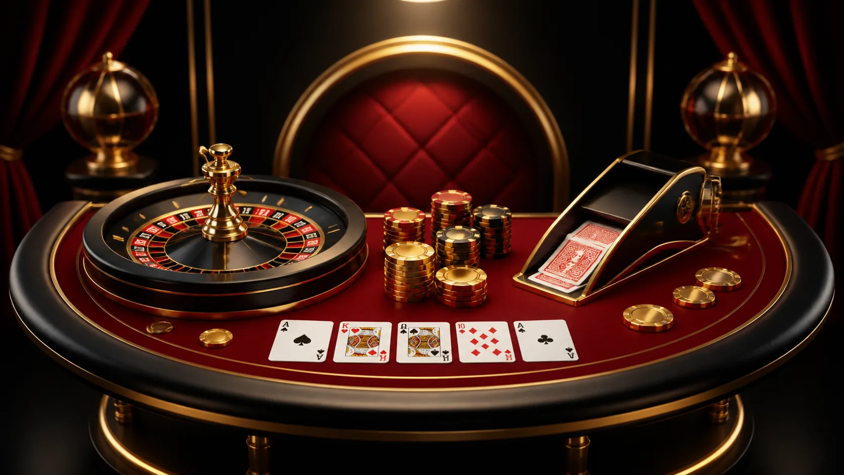 Illustration of a live casino table